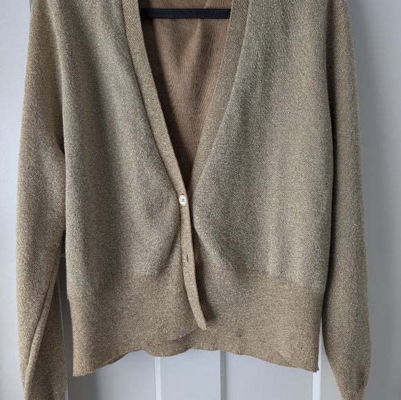 J. Crew Beige Knit V-Neck Cardigan - Picture 6 of 9